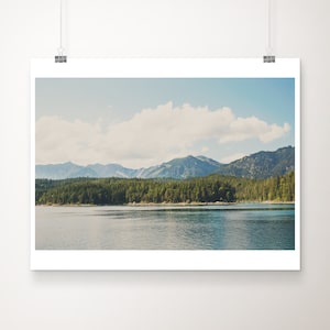 Fotografia del lago Eibsee di Garmisch, stampa delle Alpi tedesche, fotografia di viaggio europea, stampa della natura selvaggia, arte della voglia di viaggiare