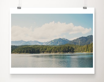 Garmisch Lake Eibsee photograph, German Alps print, European travel photograph, wilderness print, wanderlust art