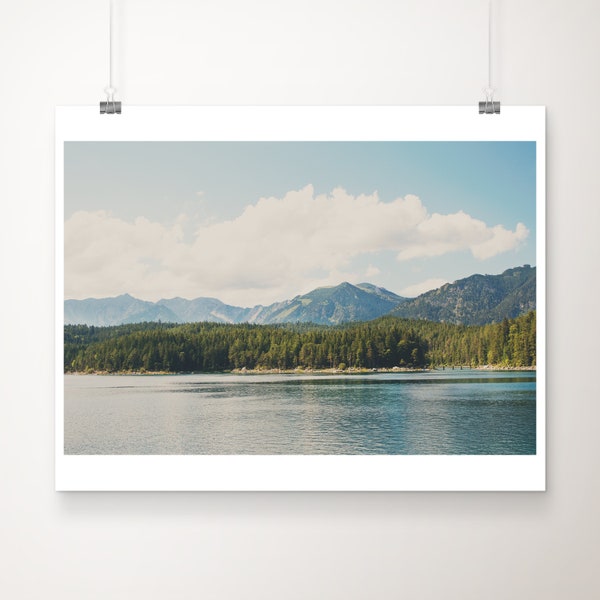 Garmisch Lake Eibsee photograph, German Alps print, European travel photograph, wilderness print, wanderlust art