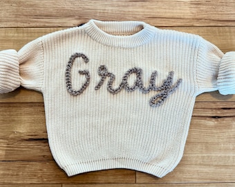 Hand Embroidered Customized Name Sweaters