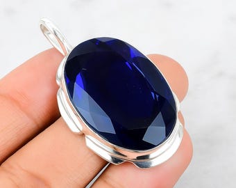 Tanzanite Sterling Silver Pendant – Large Oval Gemstone, December Birthstone