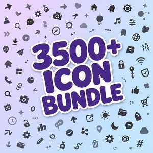 3500+ Icons Bundle: SVG, PNG, Vector Kit for Web and App Design, Commercial Use Graphic Design Elements, Instant Download
