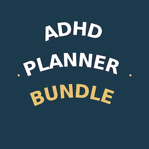 ADHD Planner Printable Bundle, 10 Page Undated Daily Focus Planner for Adults, Brain Dump, Dopamine Menu, Habit Tracker, Neurodivergent PDF