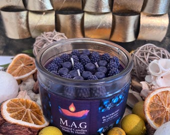 Blackberry Blueberry Candle – 11.5 oz Handmade Soy Wax Jar – Fruity Berry Scented Gift
