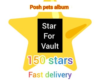 Pegatina de Monopoly Go de Star Vault para recompensa de 150 estrellas (álbum Posh Pets)