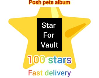 Pegatina de Monopoly Go de Star Vault para obtener 100 estrellas (álbum Posh Pets)