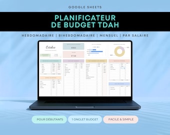 Planificateur budgétaire en français Google Sheets Budget mensuel english, Monthly Budget Planner english, Monthly Budget Spreadsheet en anglais