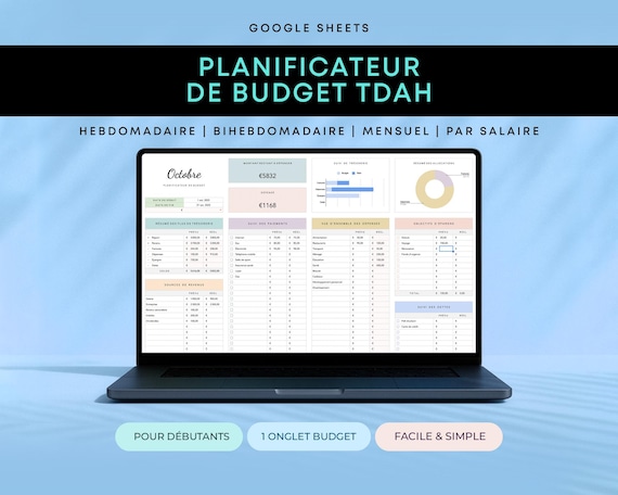 French Budget Planner Google Sheets Budget mensuel français, Monthly Budget Planner français, Monthly Budget Spreadsheet in French