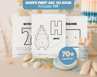 ABC 123 Coloring Book: Baby Shower Guest Book Alternative (PDF Download)