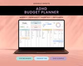 ADHD Budget Planner Google Sheets Monthly Bill Tracker Personal Income Expense Weekly Paycheck budget