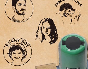 Sello de retrato personalizado, sello facial personalizado, regalo para profesores