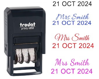 Personalized Teacher Date Stamps, Date and Name Stamps, Customize Teacher gift, Custom Teacher Name Stamps, teacher gift, Custom gift