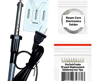 Kit de soldadura para principiantes: soldador de 30 W, núcleo de resina y 10 puntas.