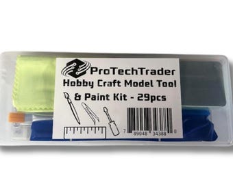 Kit de herramientas y pintura para modelismo, reparación de miniaturas (29 piezas)
