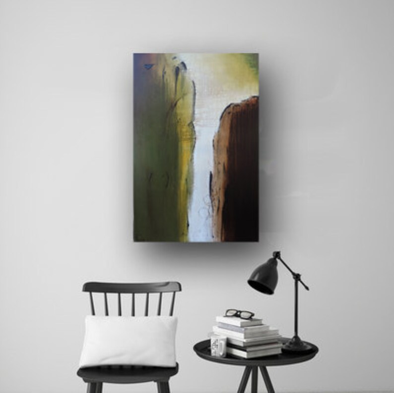 Green & Brown Painting Painting on Canvas Abstract Painting Etsy