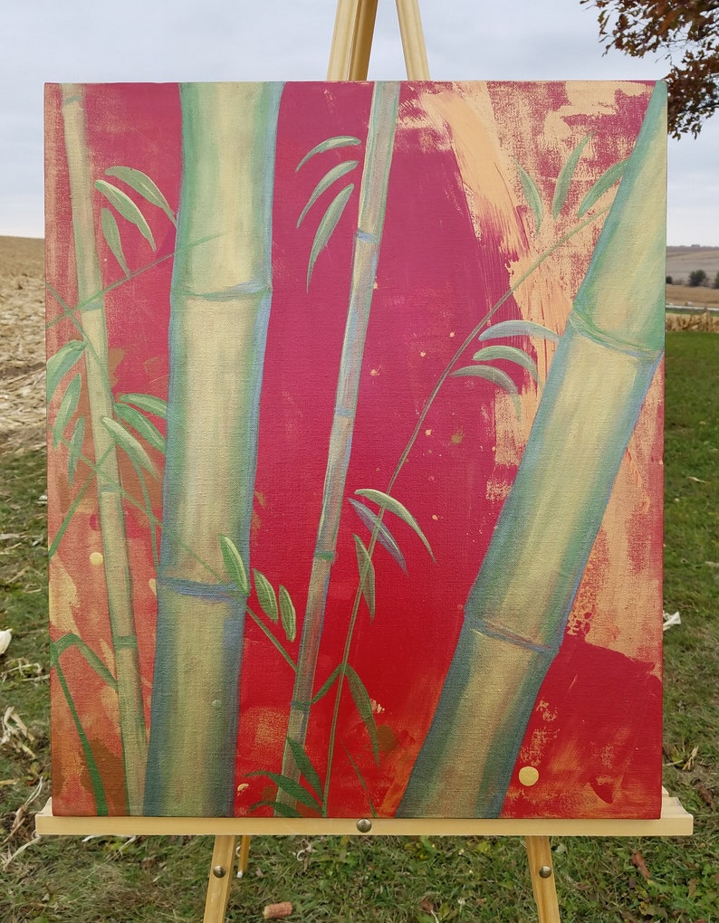 Bamboo Painting Japanese Art 3 Piece Wall Art Original Etsy