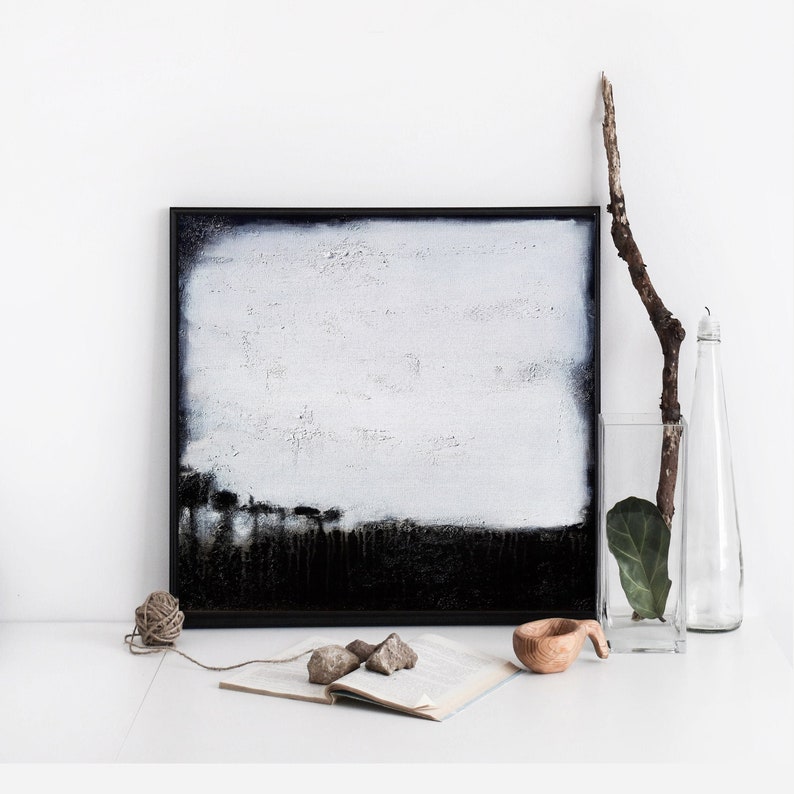 Downloadable Prints Black and White Square Print Abstract Etsy