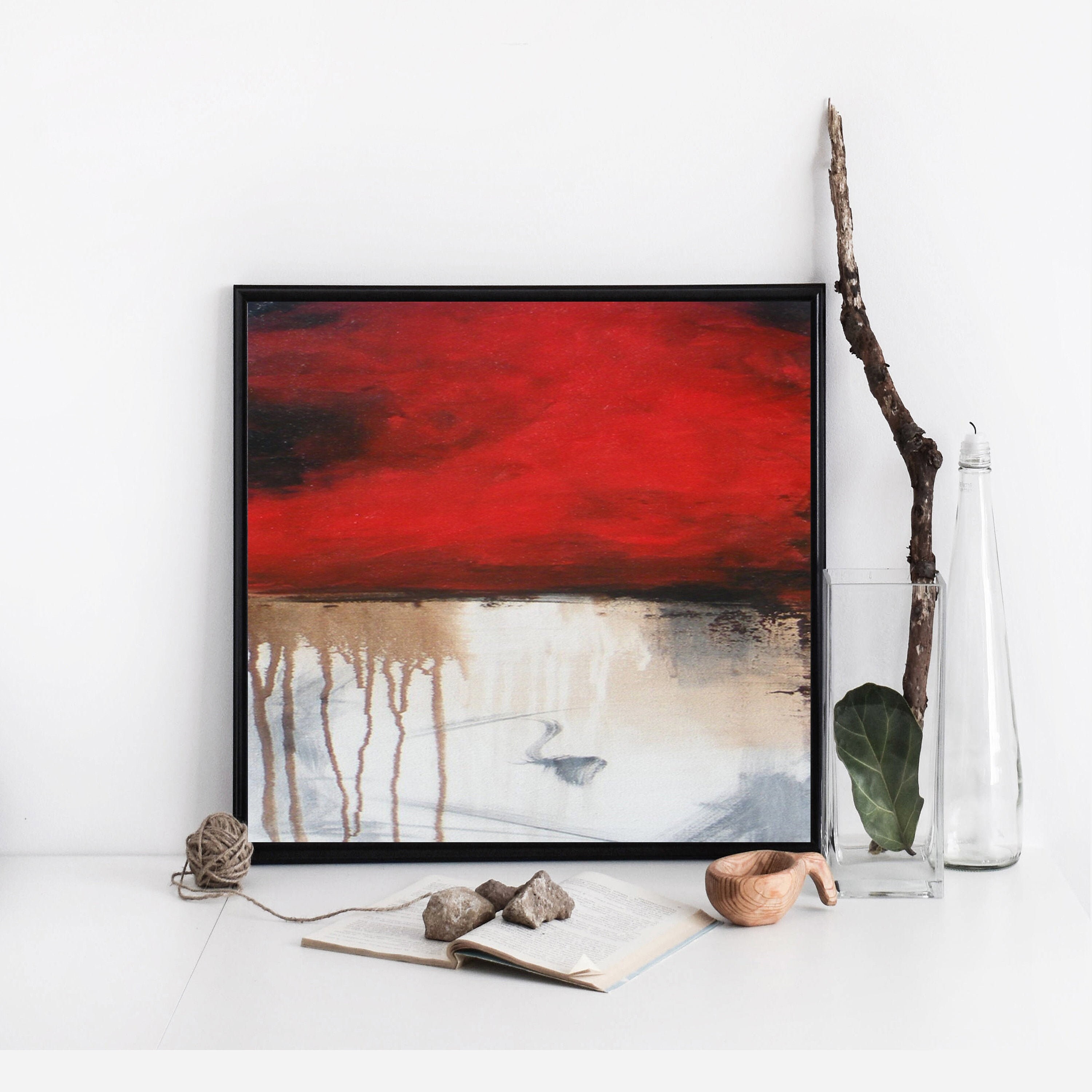 Red and Black Painting Printable Abstract Painting | Etsy