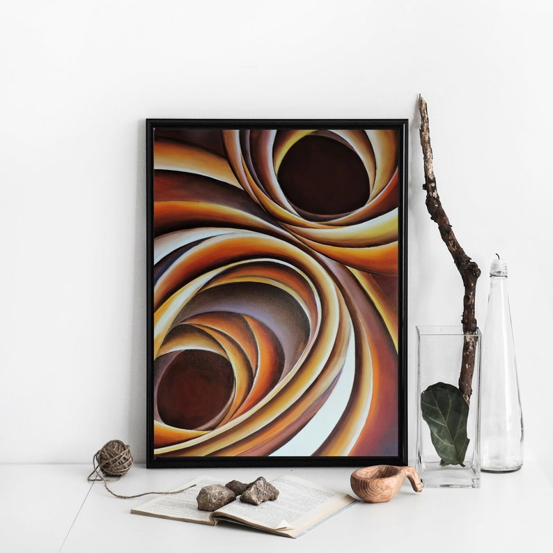 Large Wall Art Acrylic Painting Abstract Printable Wall Art Circle Art Digital Downloadable Prints Abstract Orange Purple Swirl Painting Day