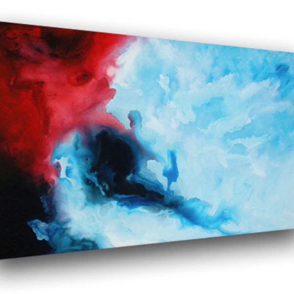 Unique Large Painting Abstract Original Painting Red White and Blue Painting on Canvas Contemporary Art 36x24 by Heather Day Free Shipping