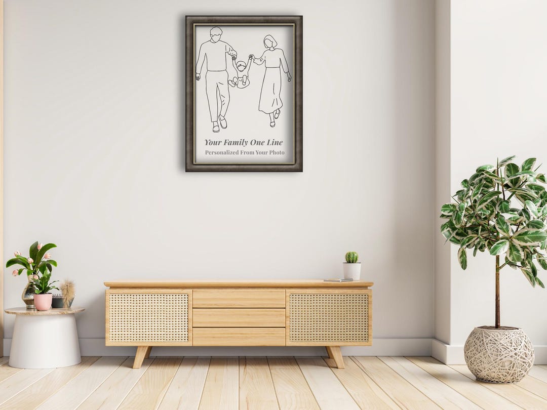 Personalized Family Line Art From Photo Custom Minimal One Line Drawing ...
