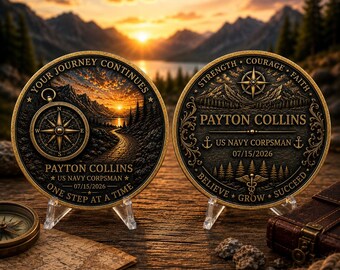 Personalized UV Printed Gold Coin, Custom Keepsake, Anniversary Memorial Gift