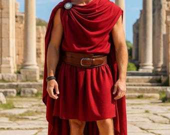 Roman Senator Toga Outfit for Men | Handmade Historic Costume | Ancient Rome Reenactment, Historical Festival & Stage Wear