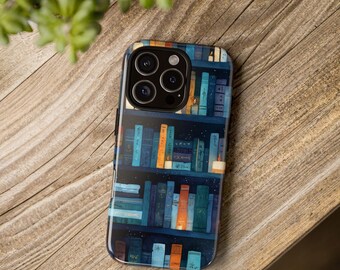 Dark Academia Bookshelf Phone Case Gothic Literary iPhone 17, 16, 15, 14, 13, 12, 11, Pro Max and Samsung Cover