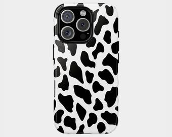 Cowgirl iPhone Case, Cow Phone Cover, Western Aesthetic Case, Black and White Pattern, Country Girl Gift, Trendy Phone Case