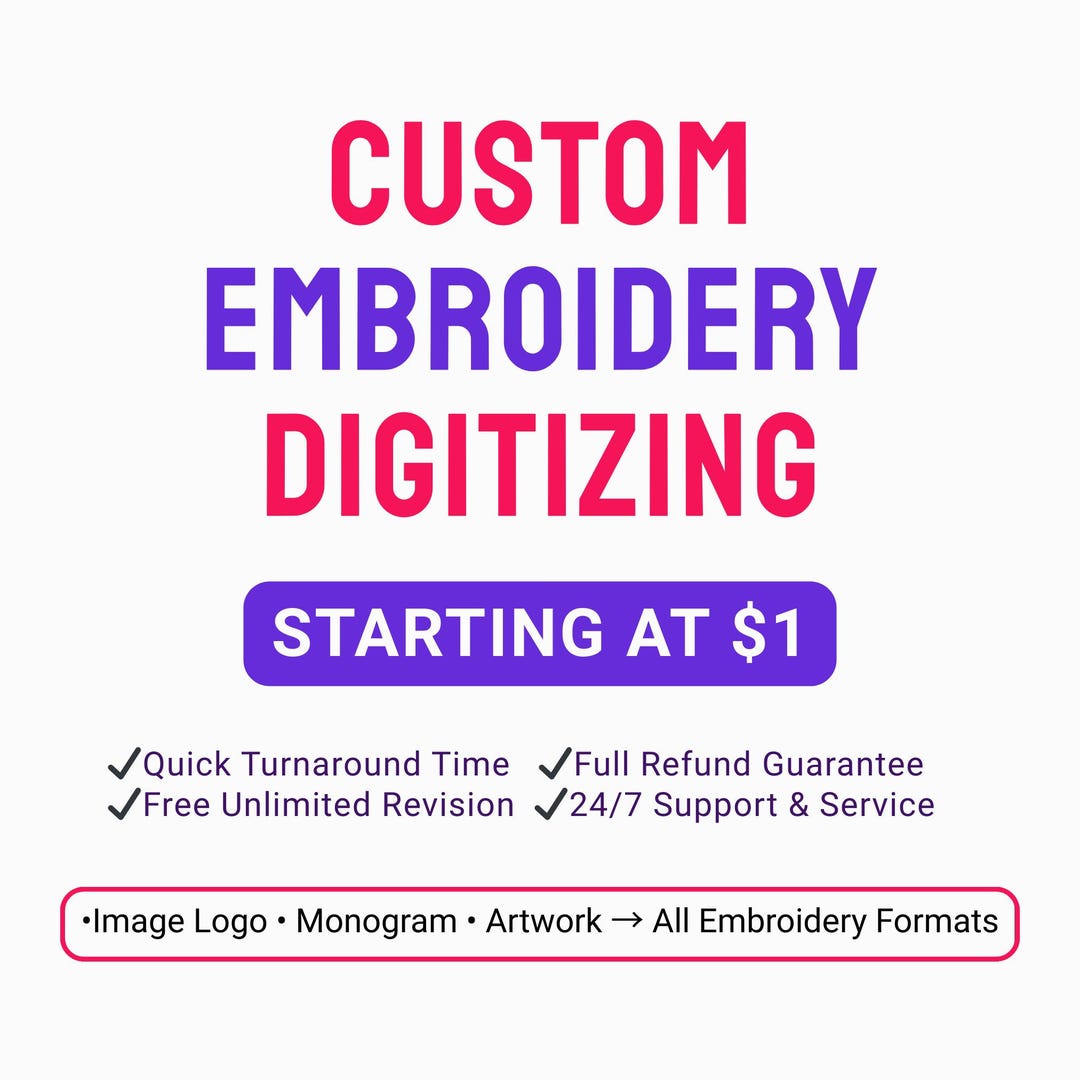 Custom Embroidery Digitizing Service | Text, Logo, Image & Pet Complex ...