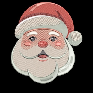Santa Claus Face Embroidery Design, Retro Santa Pattern, Merry Holiday Stitch File PES JEF DST, 9 Sizes