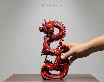 Wooden Dragon Carving | Chinese Zodiac Decor | Craft Gift