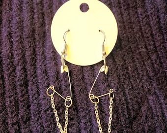 Safety pin earrings
