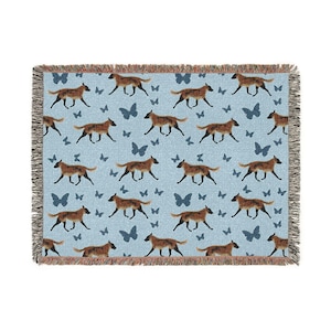 Belgian Malinois Pattern Woven Blanket