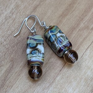 Wildly Organic Dangle Drop Earrings, Casual Silver Boho Dangles, Colorful + Earthy Statement Earrings