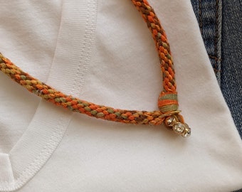 Blaze Orange Statement Necklace, Queen of the Hunt Crystal Necklace, Sporting Jewelry