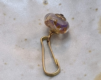 Goud glitter swing zip pull, paarsroze ritshanger, kleurrijk kraalaccessoire