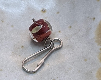 Brick Red + Putty Zip Dangle, Backpack Zipper Pull, Bag Decorative Charm, Zipper Accessory
