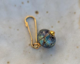 Storm in Glass, Swing Zip Pull, Purple Pink Zipper Dangle, Colorful Bead Accessory