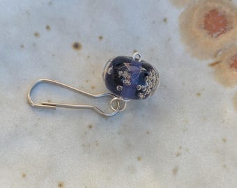 Purple Bubble Glass Zipper Pull: Artisan Bag Charm