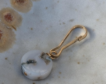 Ocean Jasper Zipper Pull: Silver or Gold Purse Charm