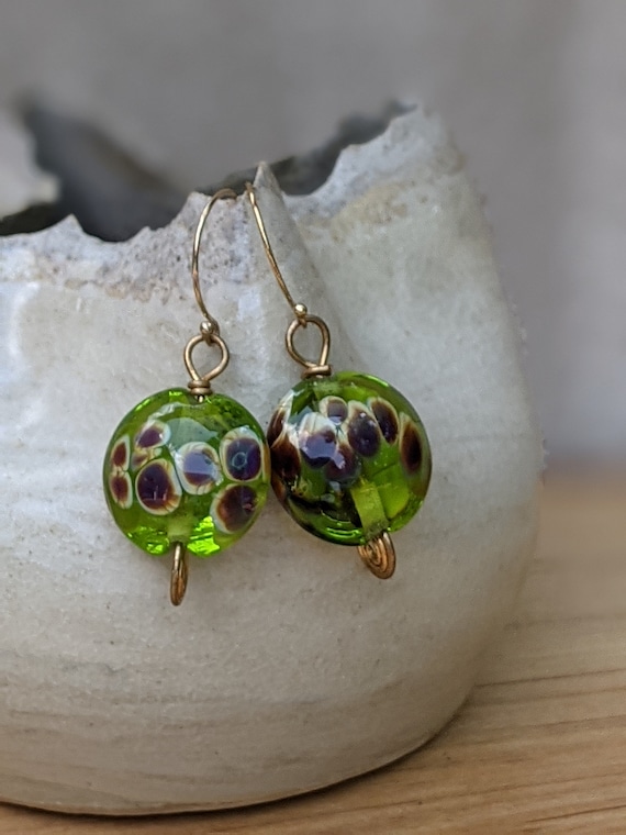 Boucles D'oreilles Pendantes Vertes En Acrylique Avec Zircon - Style Bohème