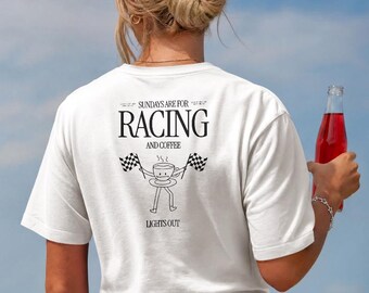 Söndagar är för racing och kaffe-t-shirt F1-fan Gildan-tröja Formel 1-flickvän motorsport estetisk tävlingsdagsoutfit