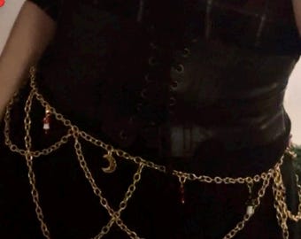 Gold Mushroom-Fairy Waist Chain