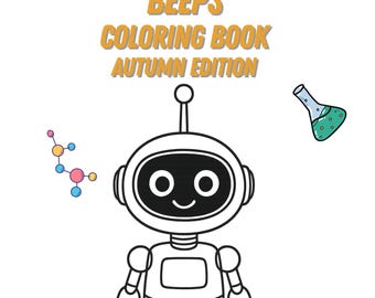 Libro da colorare Beeps / Edizione autunnale / Pagine da colorare per bambini / Attività robot stampabile / Download PDF