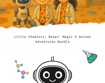 Pacchetto di libri scientifici per bambini + libro da colorare / Il segreto dell'acqua magica e dei segnali acustici / Set di PDF educativi STEM