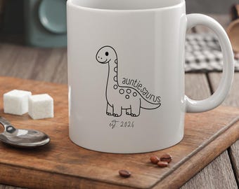 Auntiesaurus Mug, Customized Auntie Mug, Unclesaurus Mug, Customized Mug for Uncle, Baby Announcement Uncle, Baby Announcement Auntie Mug