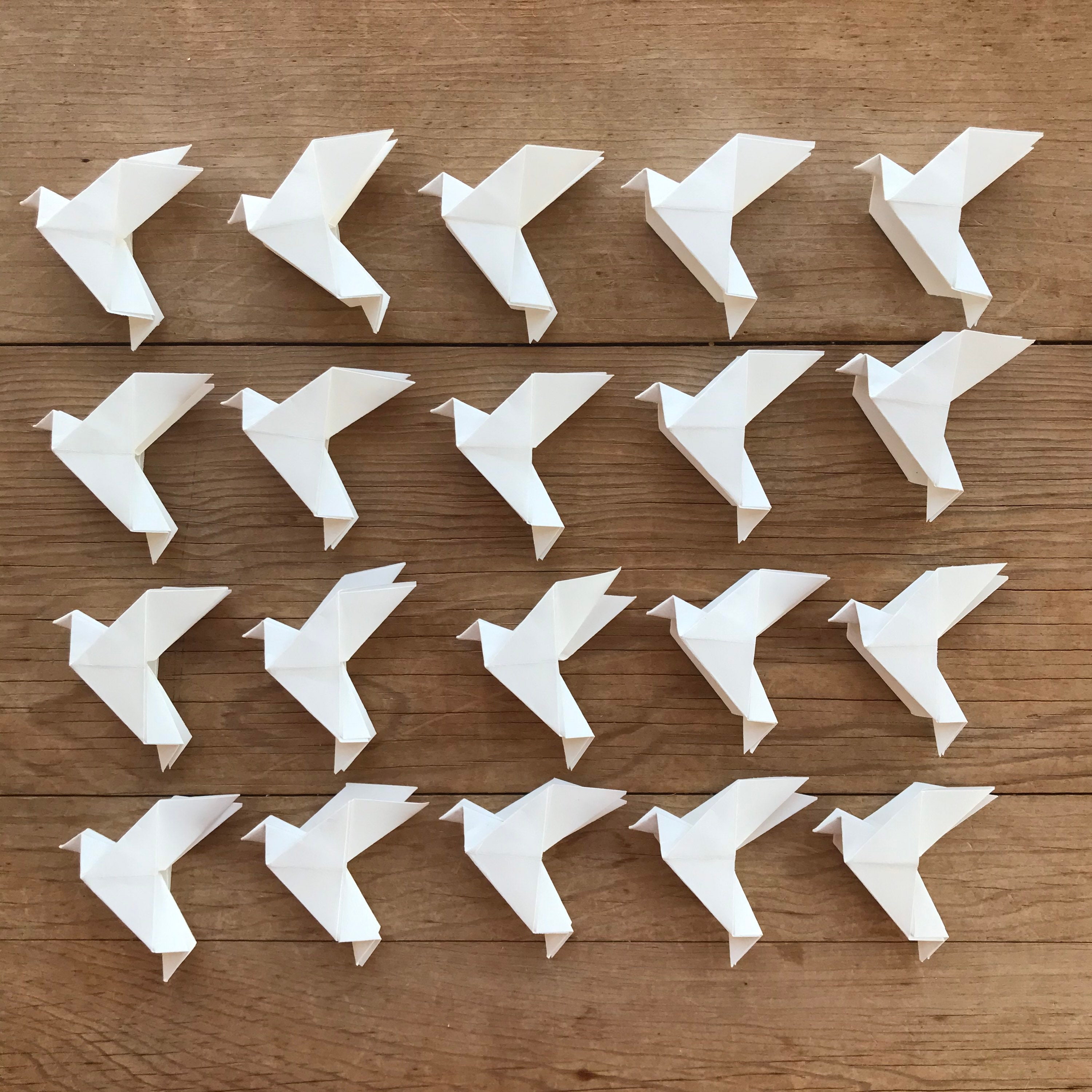 Tiny White Origami Doves set of 20 Etsy