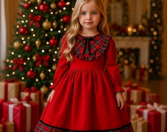 toddler holiday plaid dress Red Plaid Leah Dress – Classic Whimsy main image 1