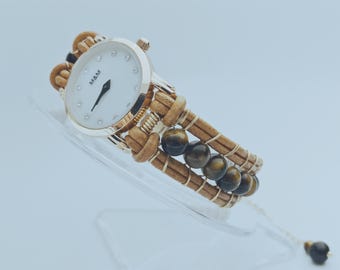 Handmade Wire Wrapped Beaded Watch, Vintage Women’s Wristwatch, Thoughtful Gift For Her